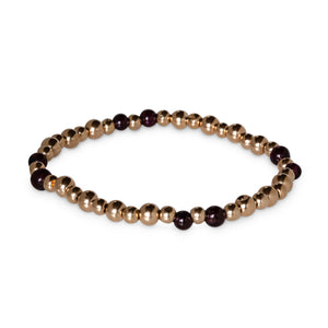 14KT VICTORIAN GOLD BEAD & GARNET BRACELET