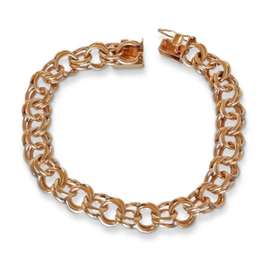 VINTAGE 14KT YELLOW GOLD CLASSIC CHARM BRACELET