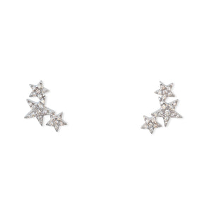 14KT TRIPLE STAR EARRINGS
