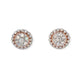 14KT ROSE GOLD CLUSTER EARRINGS WITH HALO