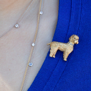 18KT YELLOW GOLD & DIAMOND TIFFANY & C0 POODLE PIN/BROOCH