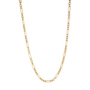 14KT YELLOW GOLD MIXED LINK NECKLACE