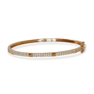 14KT YELLOW GOLD & DIAMOND BANGLE BRACELET