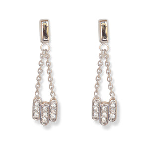 14KT WHITE GOLD & DIAMOND DANGLE EARRINGS