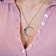 14KT ROSE GOLD, DIAMOND & RUBY CRESCENT MOON PENDANT & NECKLACE