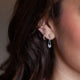 14KT WHITE GOLD SPIKED HUGGIE HOOPS
