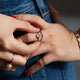 14KT YELLOW GOLD & PAVE DIAMOND V-SHAPED RING