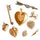 VINTAGE 14KT YELLOW & RUBY  GOLD HEART CHARM