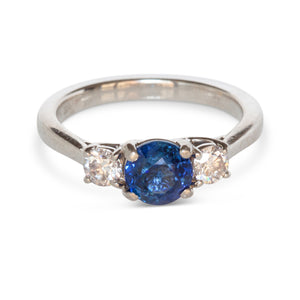 PLATINUM SAPPHIRE AND DIAMOND RING