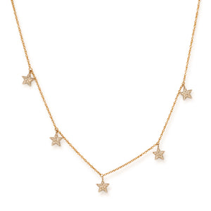 14KT YELLOW GOLD & DIAMOND STAR-SHAPED DROP NECKLACE