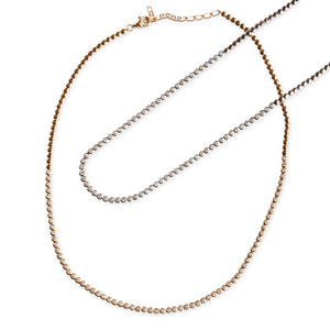 14KT WHITE GOLD BEZEL SET  DIAMOND RIVIERA NECKLACE