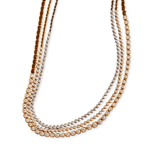 14KT WHITE GOLD BEZEL SET  DIAMOND RIVIERA NECKLACE