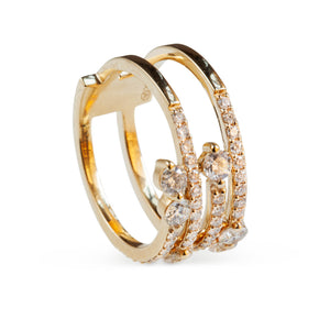 14KT YELLOW GOLD & DIAMOND  BAND RING
