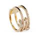 14KT YELLOW GOLD & DIAMOND  BAND RING