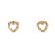 14KT YELLOW GOLD DIAMOND HEART STUD EARRINGS