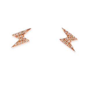 14KT DIAMOND LIGHTENING BOLT STUD EARRINGS