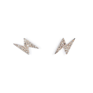 14KT DIAMOND LIGHTENING BOLT STUD EARRINGS