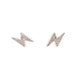 14KT DIAMOND LIGHTENING BOLT STUD EARRINGS