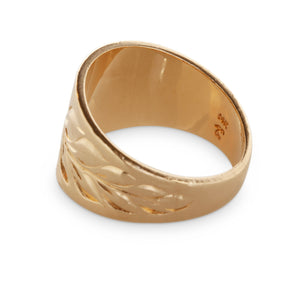 14KT YELLOW GOLD ETCHED RING