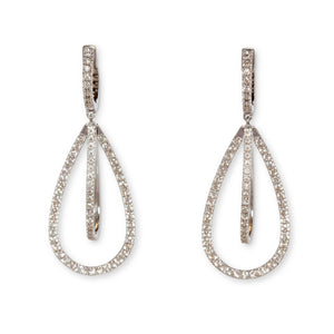 14KT & DIAMOND TEAR DROP DANGLES