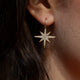 14KT GOLD & DIAMOND STAR EARRINGS