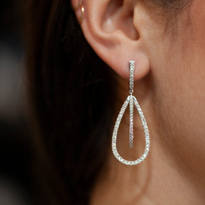 14KT & DIAMOND TEAR DROP DANGLES