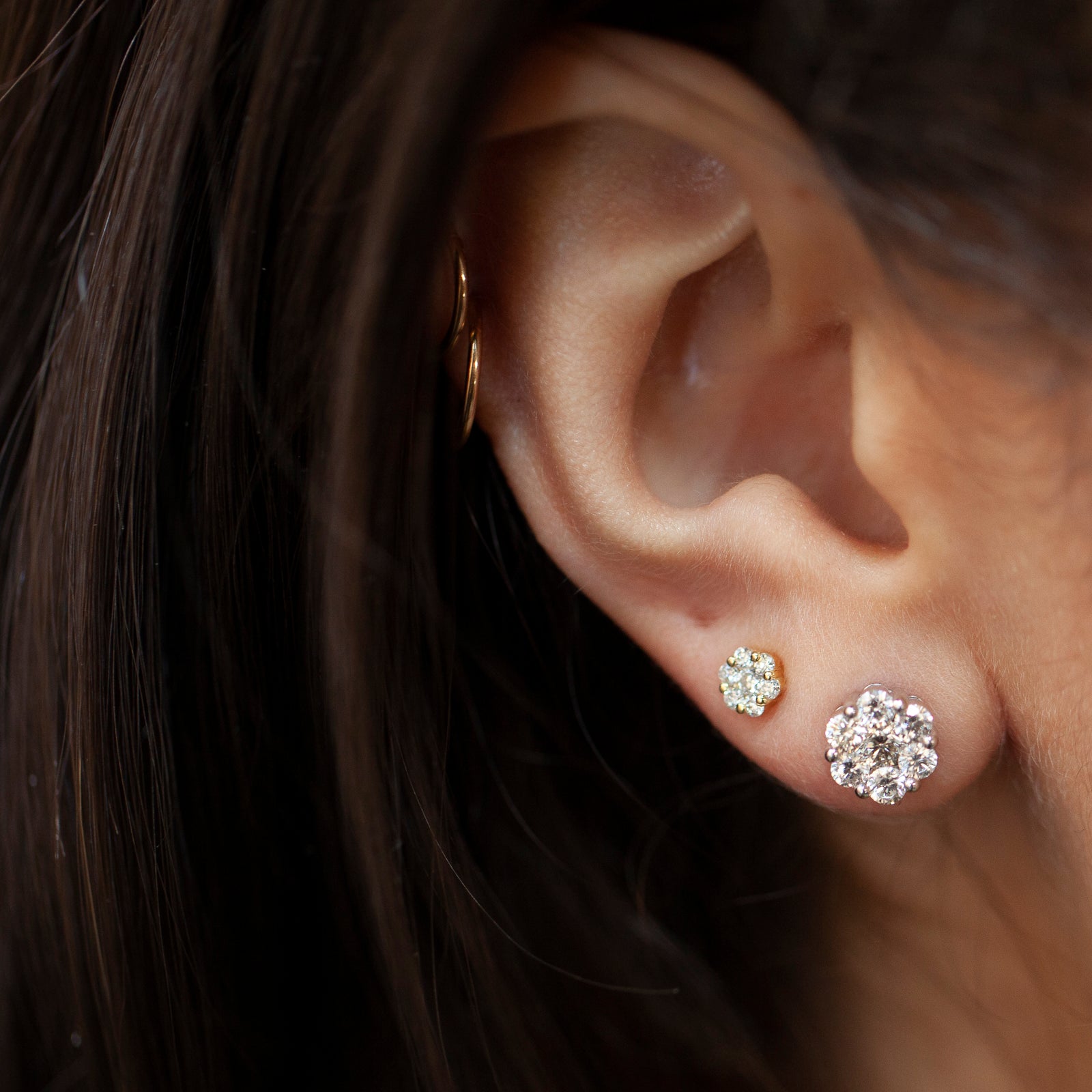 Buy Diamond Flower Cluster Stud Earrings Diamond Cluster Online in India   Etsy