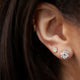 14KT WG DIAMOND 4.5MM CLUSTER STUD EARRINGS