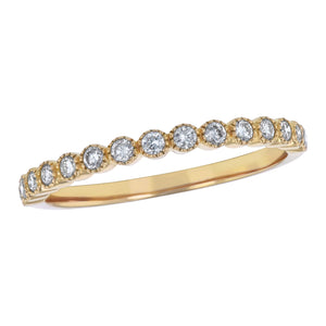 14KT BEZEL SET STACKING BANDS .25CT