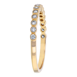 14KT BEZEL SET STACKING BANDS .25CT